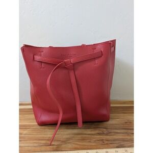 ELIZABETH ARDEN Red‎ Tote Bag Purse & Golden Toned Ornament 11X11X5 Pebbled